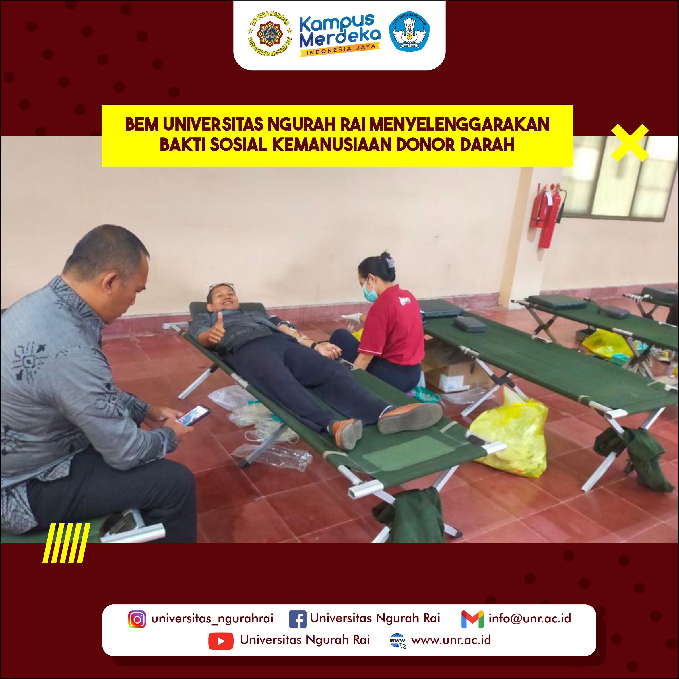 Bakti Sosial Kemanusiaan Donor Darah Univ Ngurah Rai